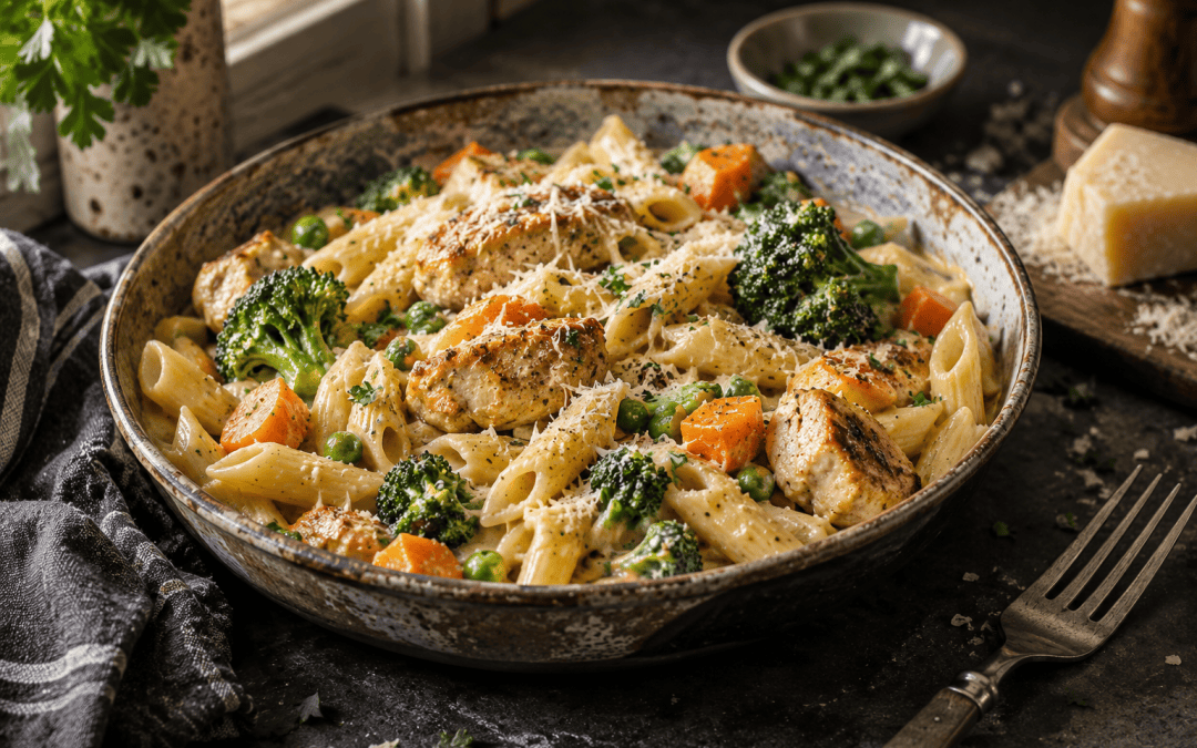 One-Pot Creamy Chicken & Veggie Pasta
